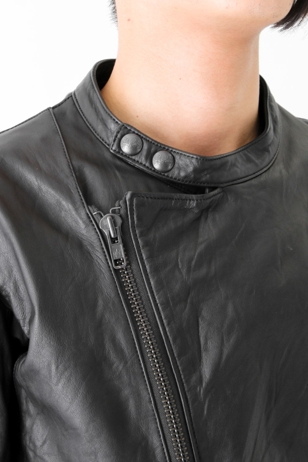 17SS LAYERED LEATHER JACKET