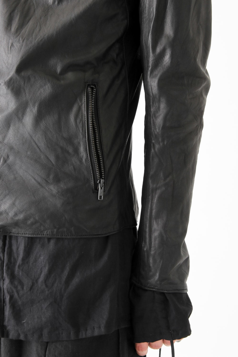 17SS LAYERED LEATHER JACKET