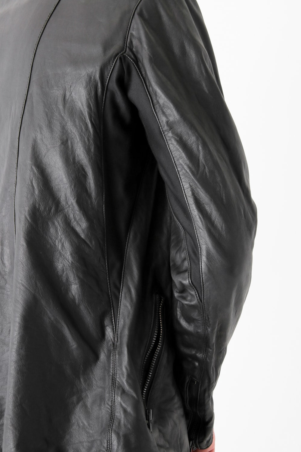 17SS LAYERED LEATHER JACKET