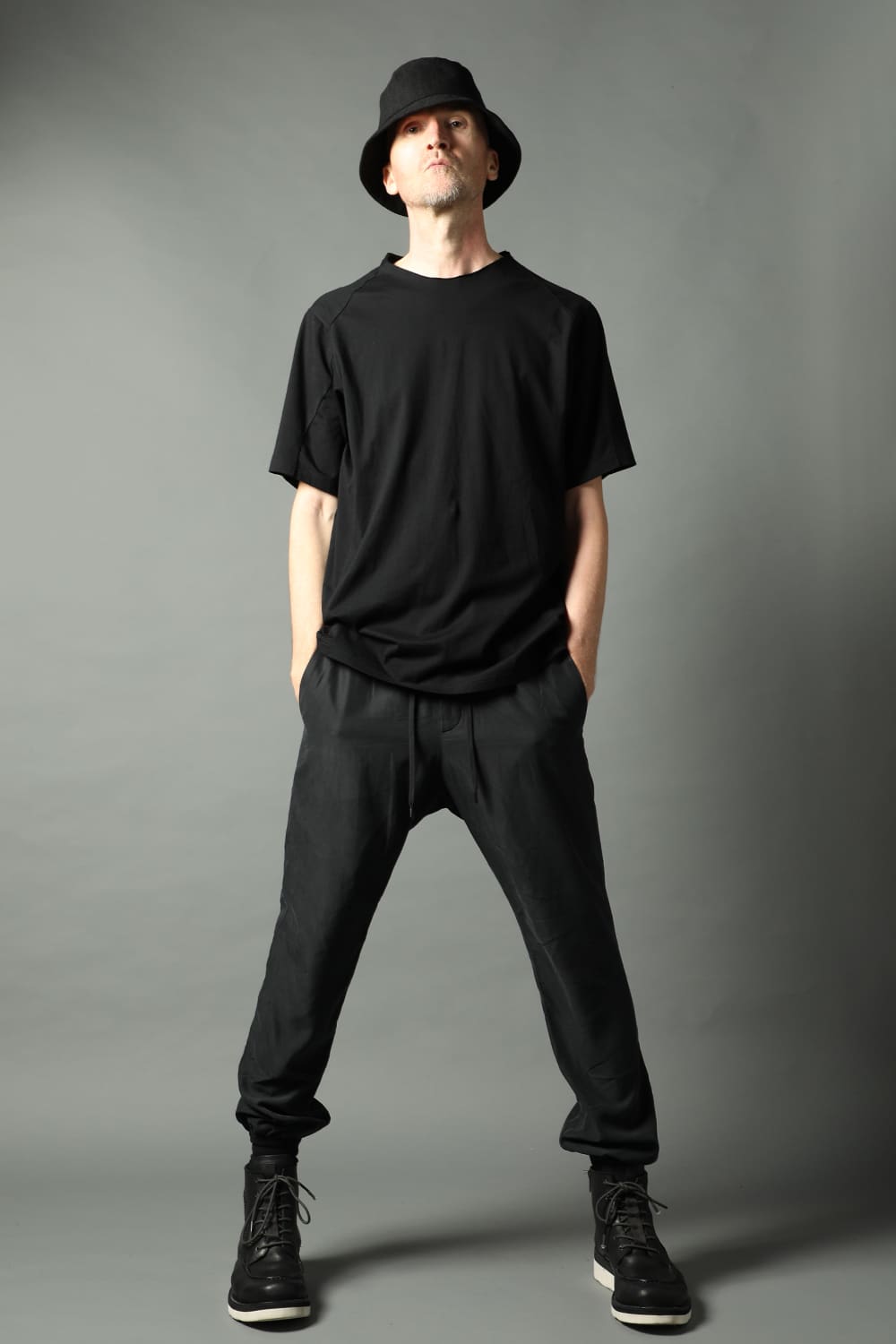 Jogger pants rayon/polyester poplin  Black