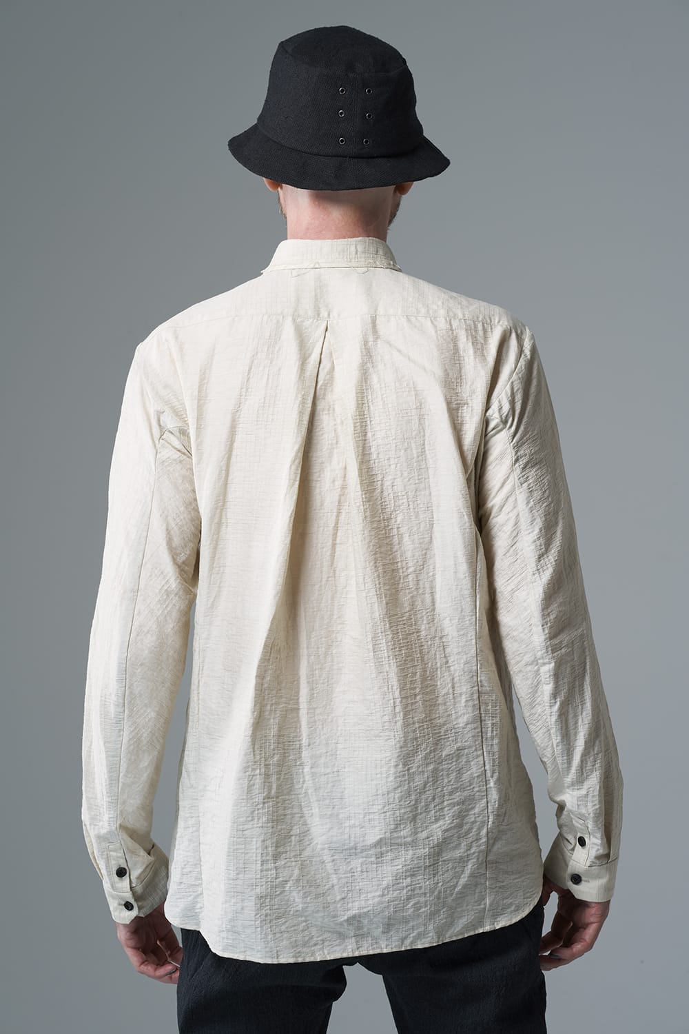 Shirt cotton / nylon Shadow jacquard  Ecru