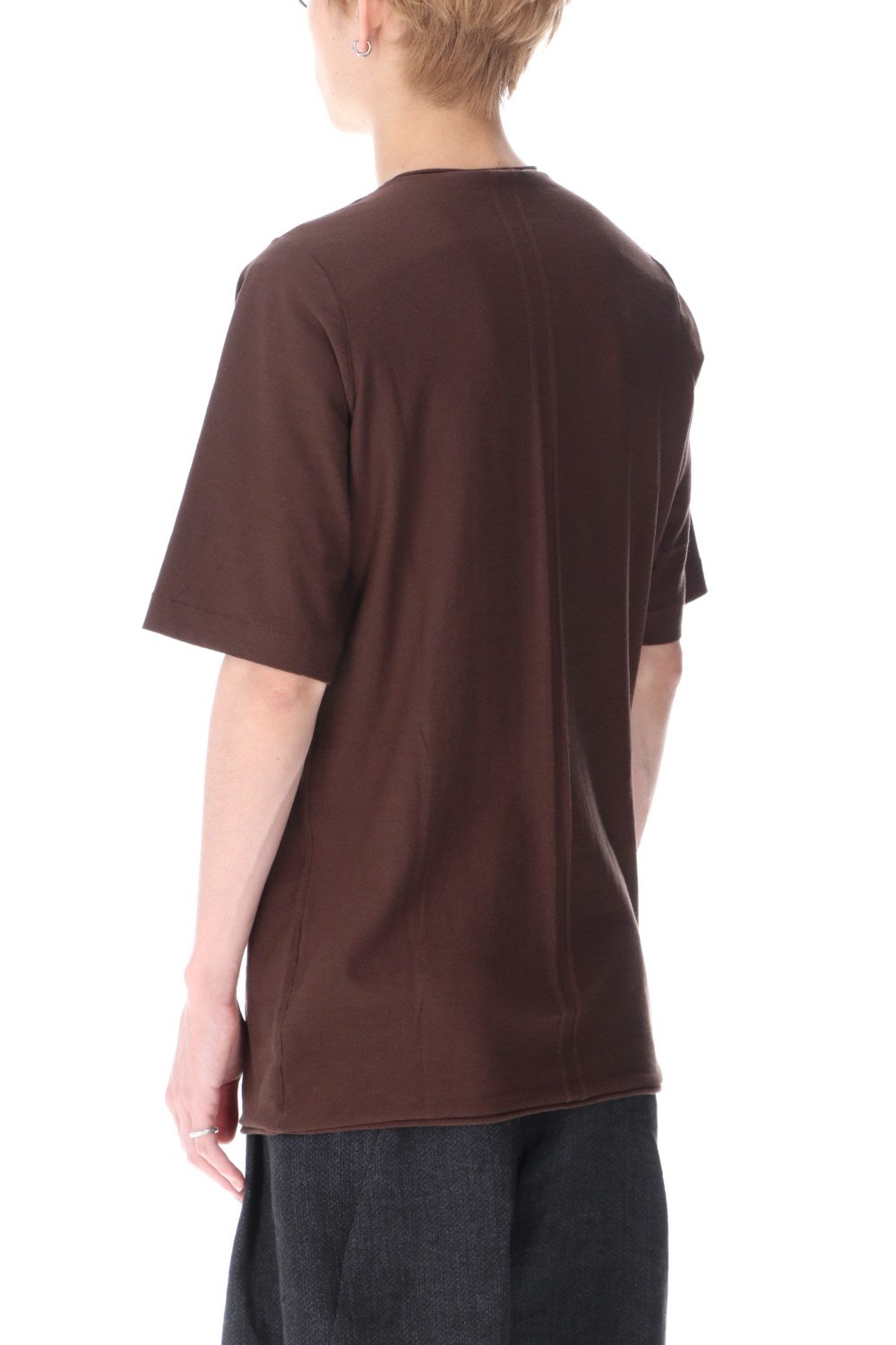 Knit crewneck short sleeve high twist cotton Lava Stone