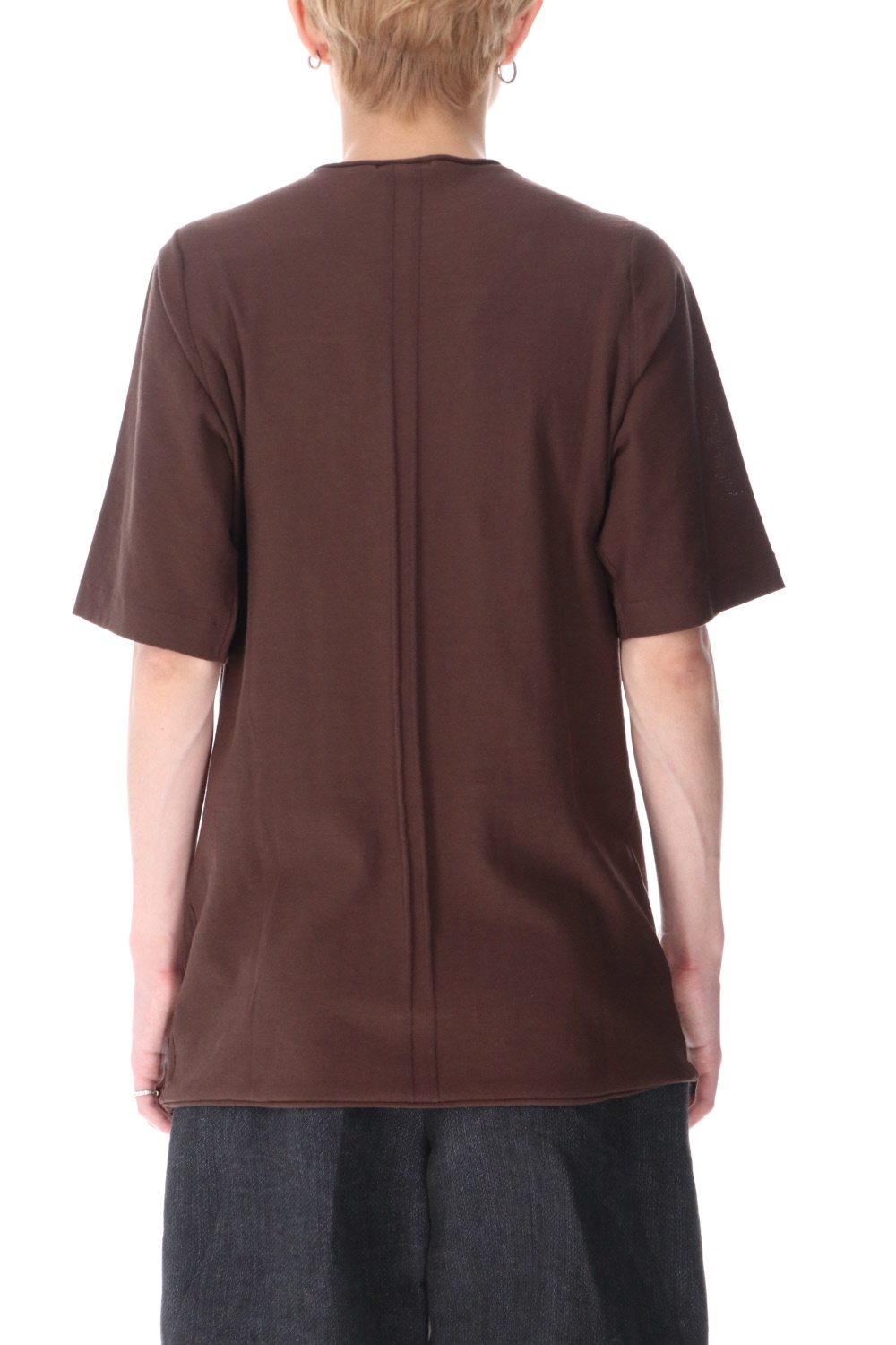 Knit crewneck short sleeve high twist cotton Lava Stone