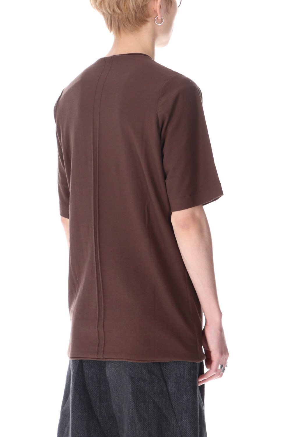 Knit crewneck short sleeve high twist cotton Lava Stone