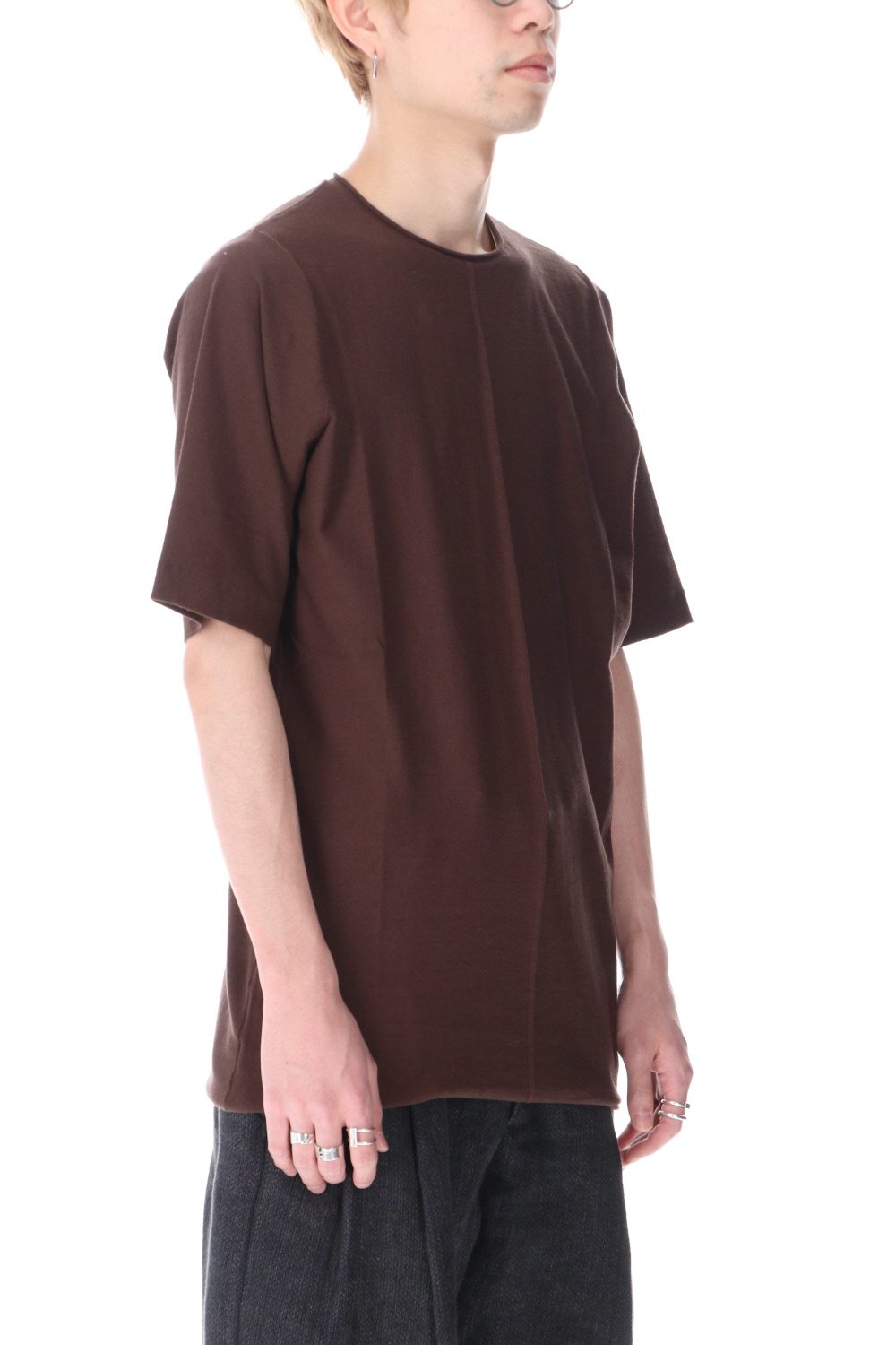 Knit crewneck short sleeve high twist cotton Lava Stone