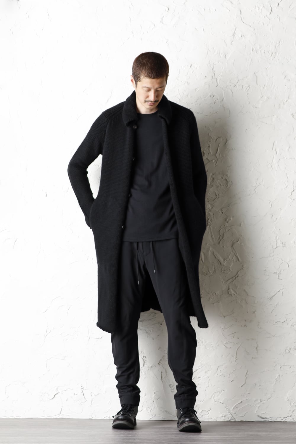 Knit coat wool / cashmere Black