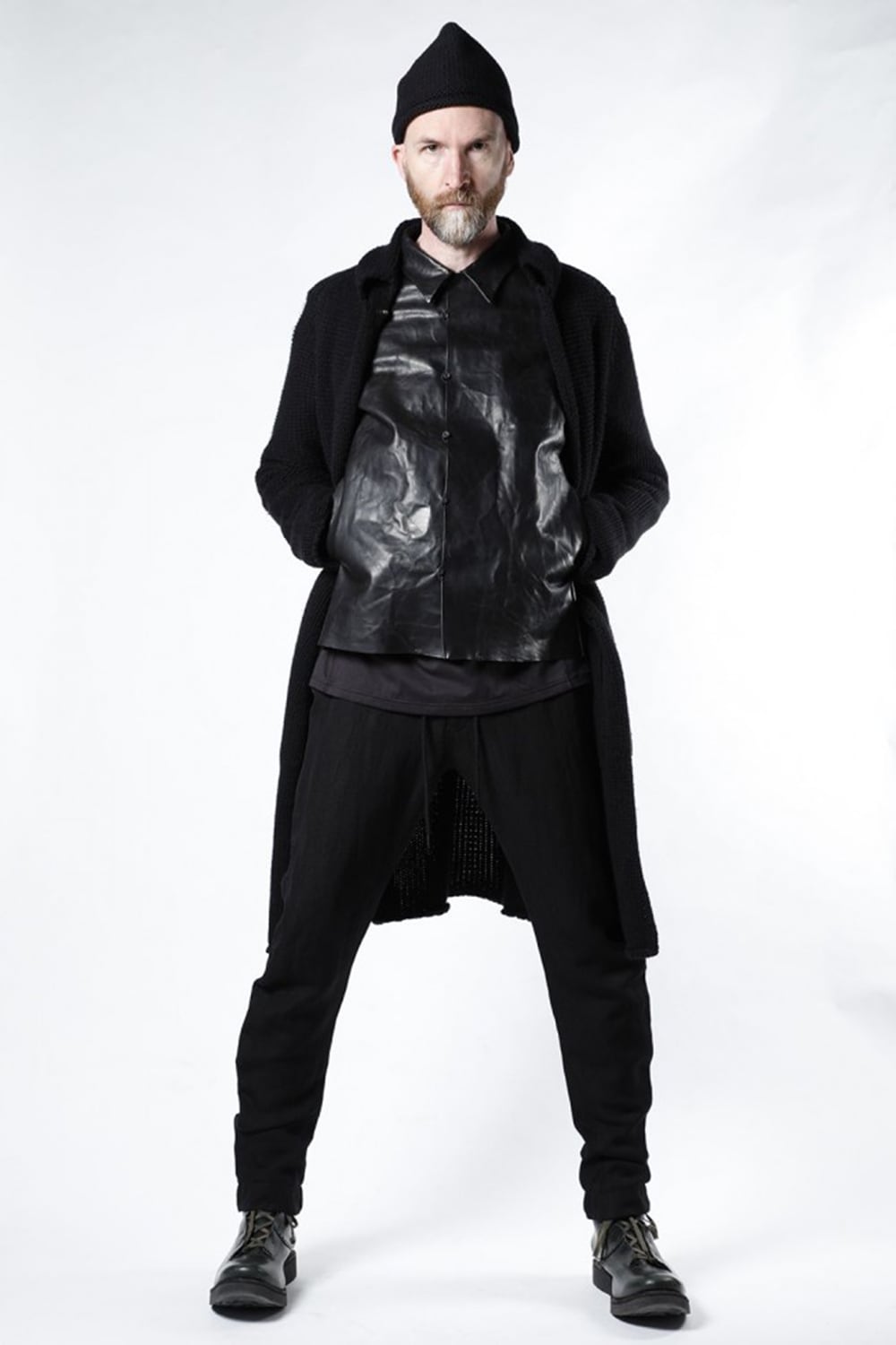 Knit coat wool / cashmere Black