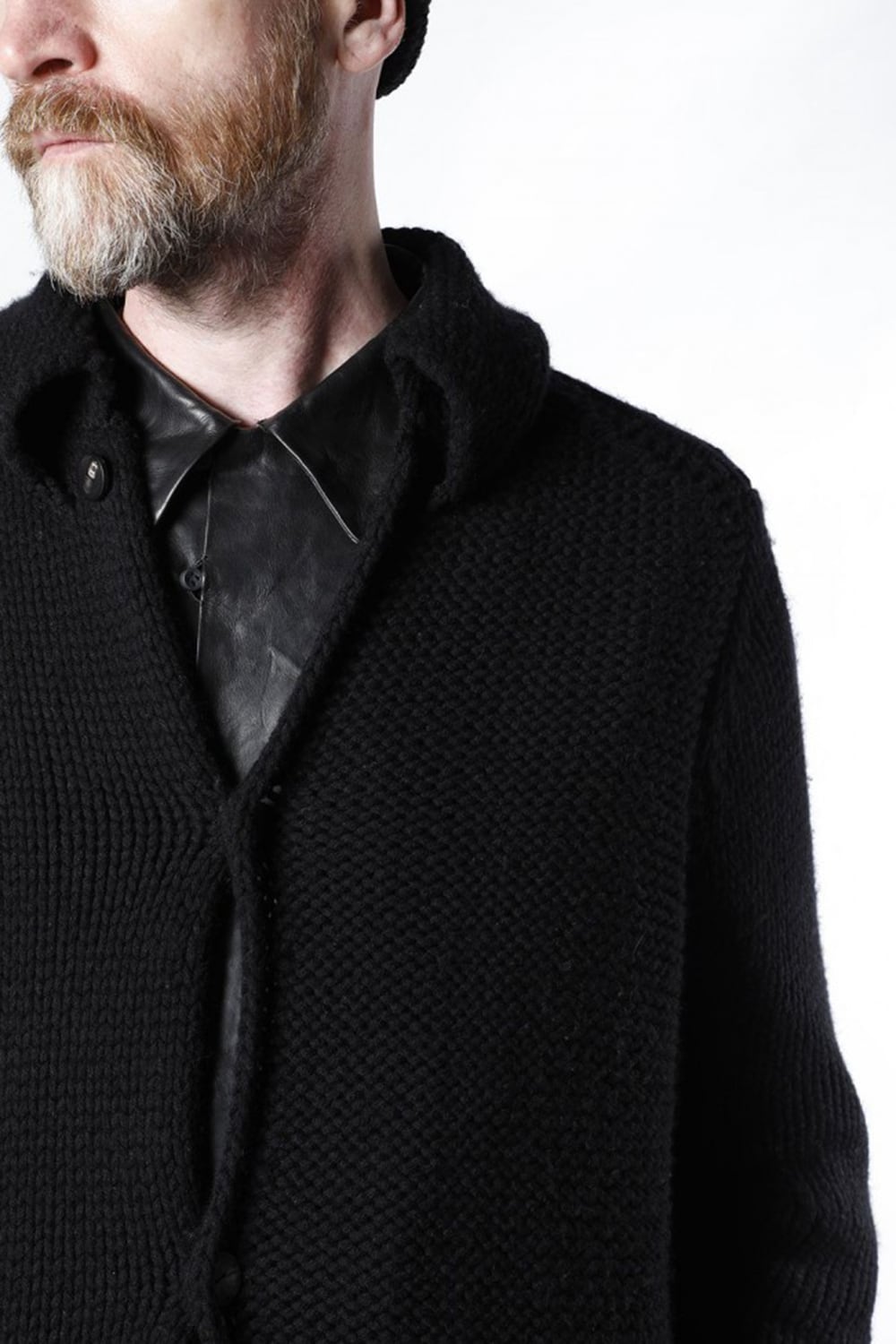 Knit coat wool / cashmere Black