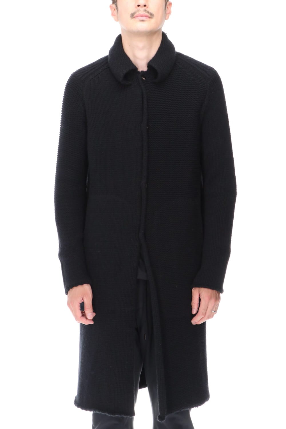 Knit coat wool / cashmere Black