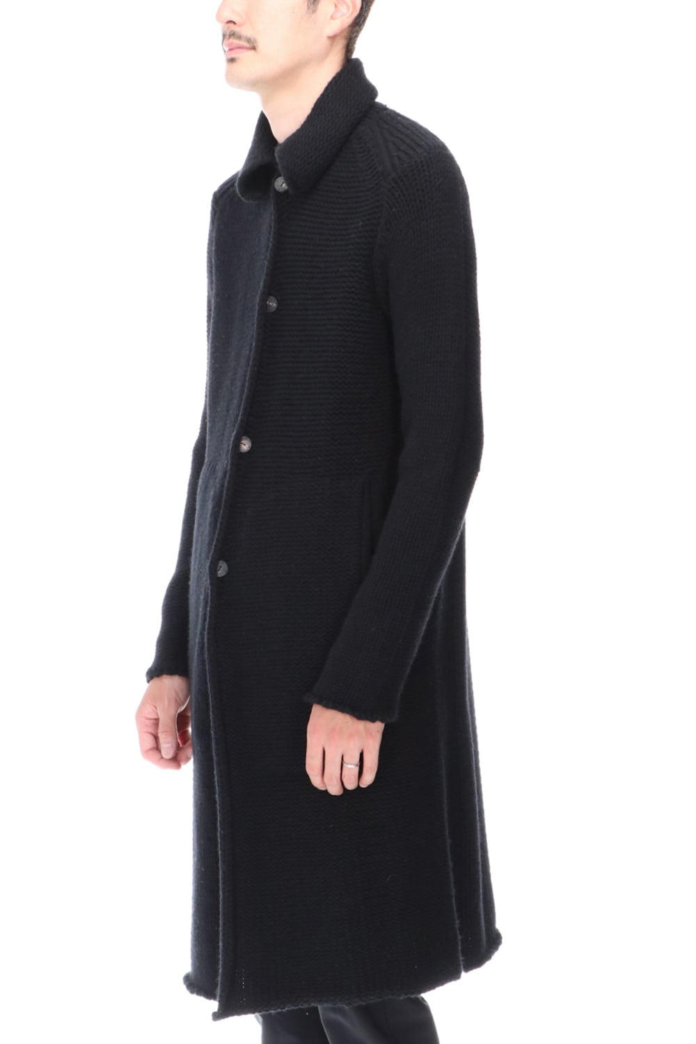 Knit coat wool / cashmere Black