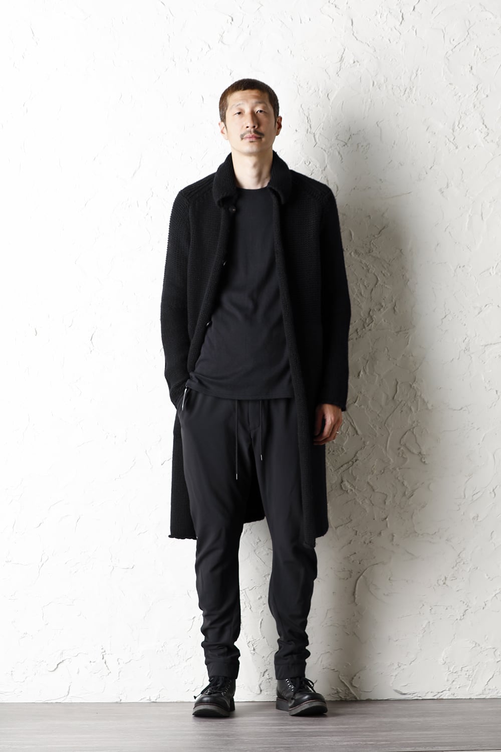 Knit coat wool / cashmere Black