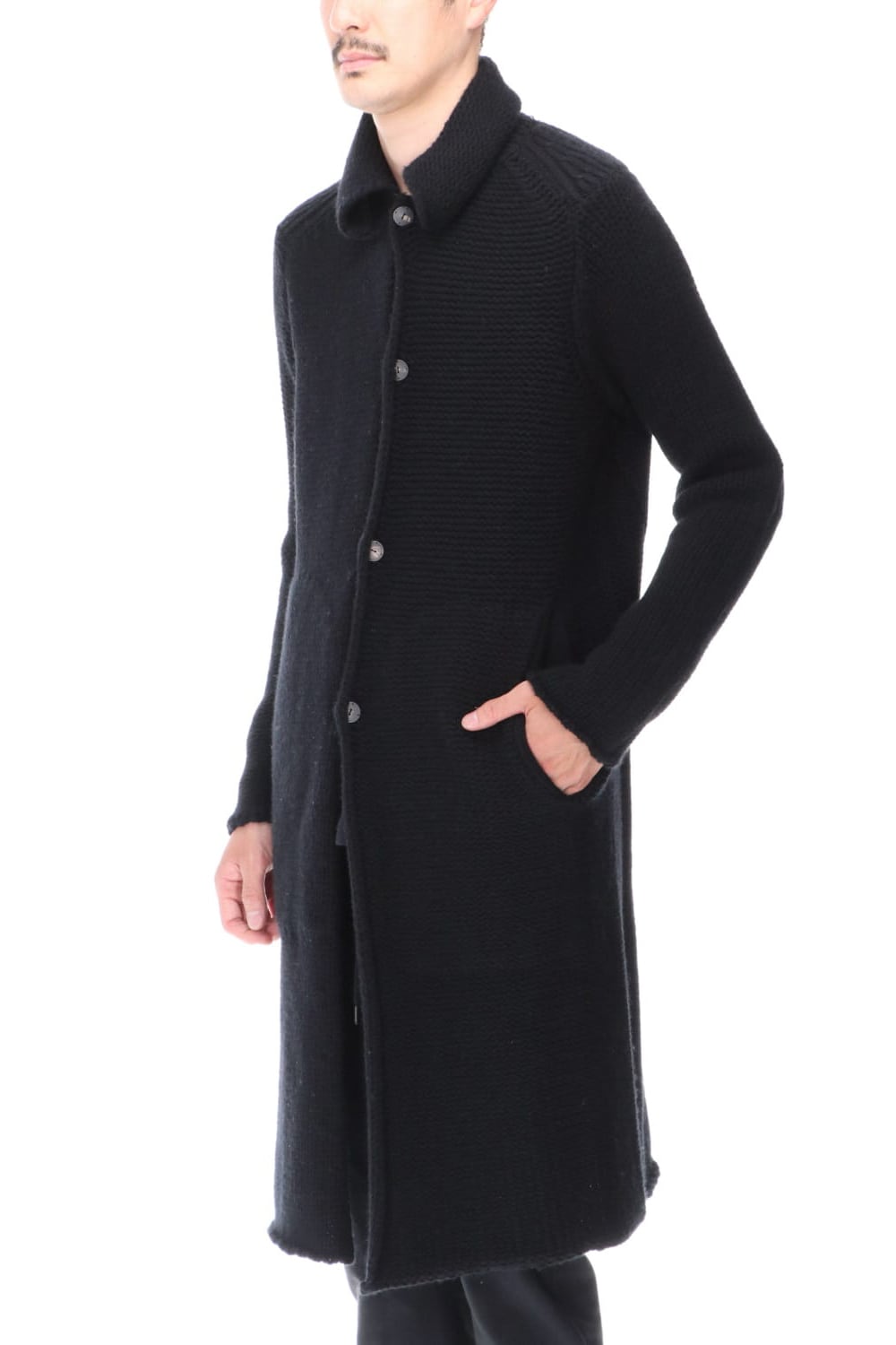 Knit coat wool / cashmere Black
