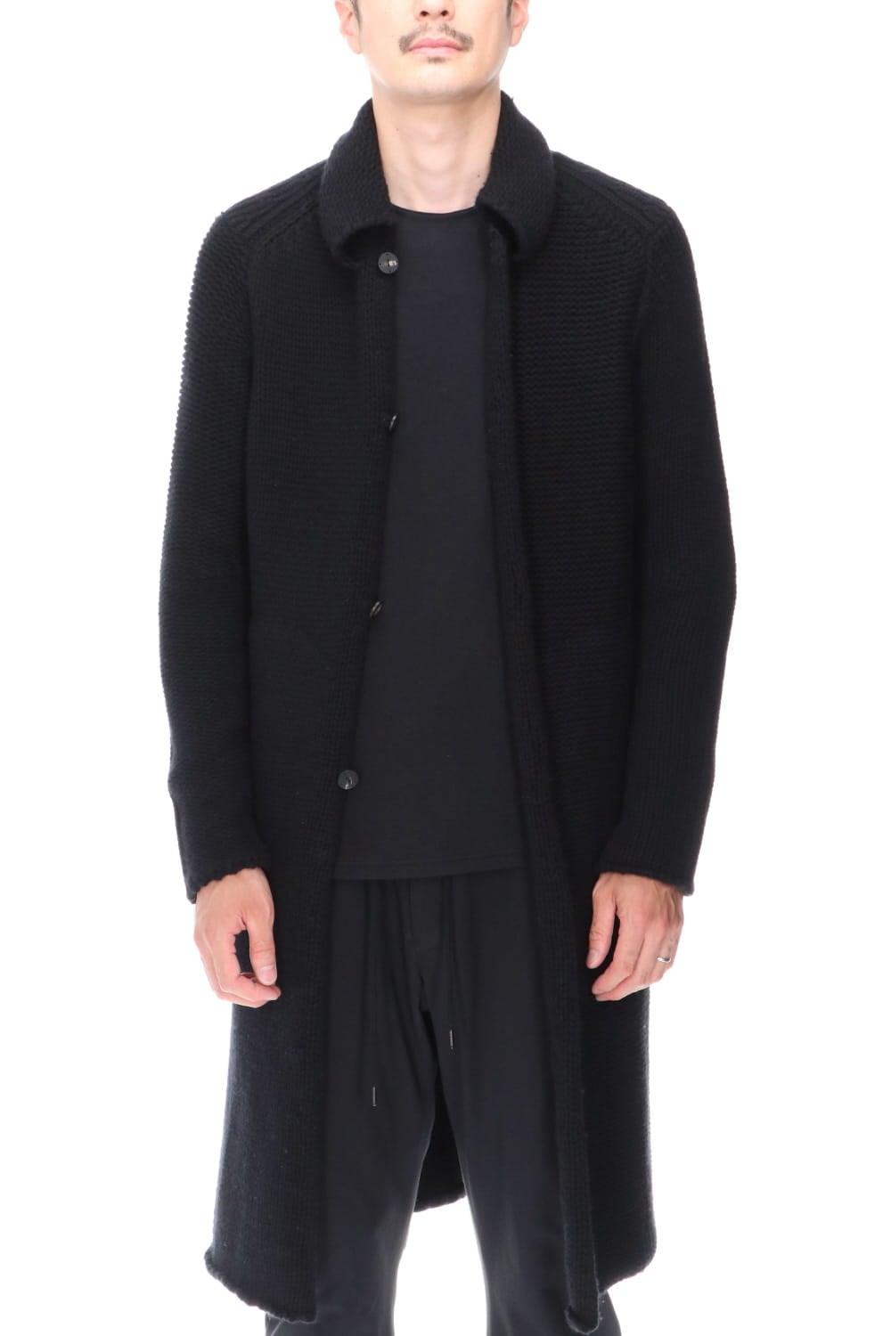 Knit coat wool / cashmere Black
