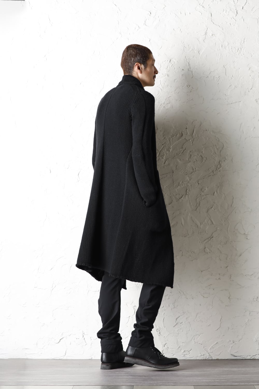 Knit coat wool / cashmere Black