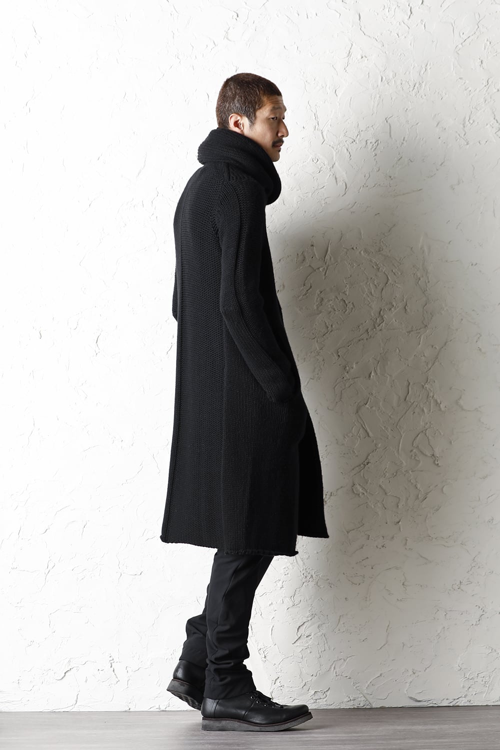 Knit coat wool / cashmere Black