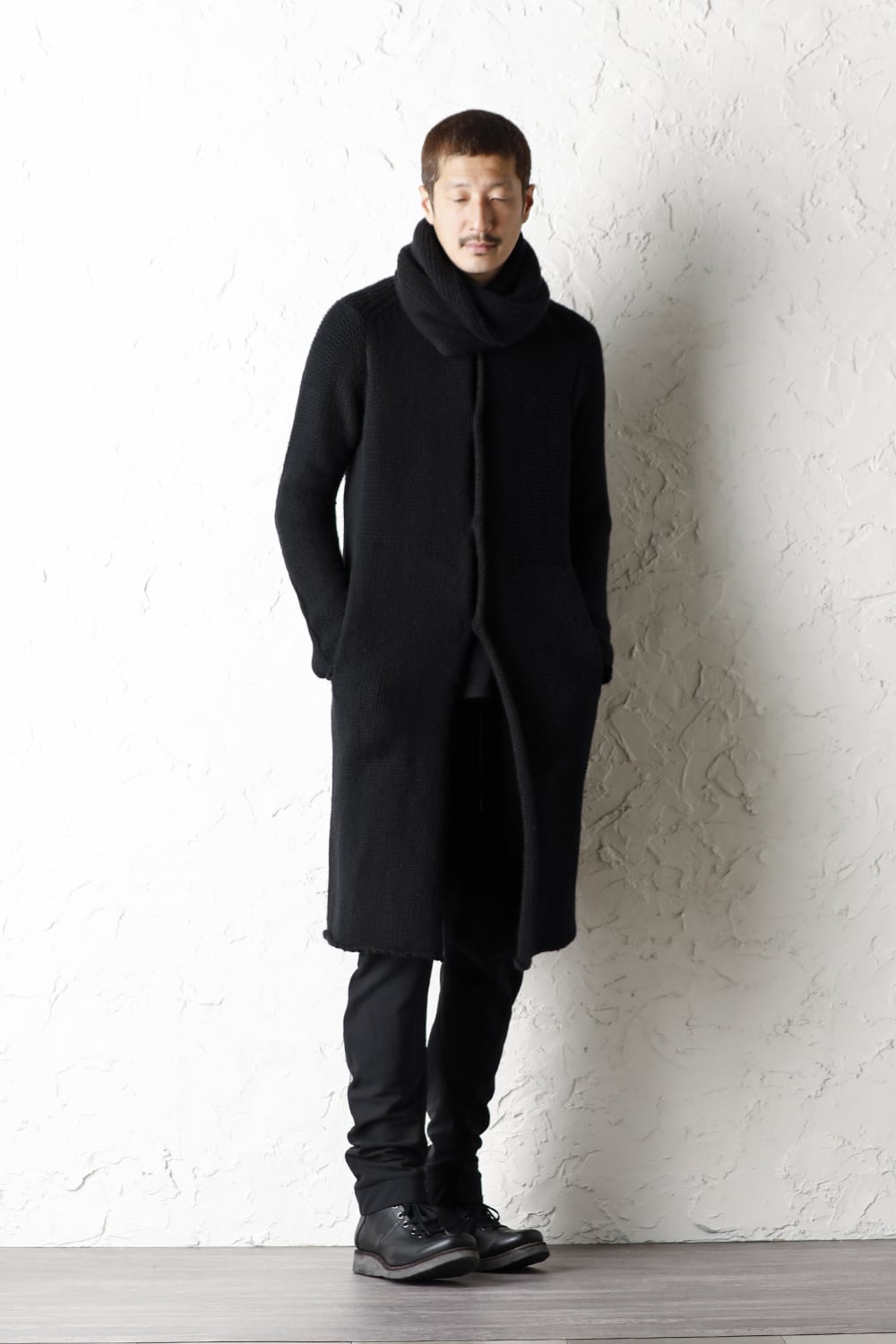 Knit coat wool / cashmere Black
