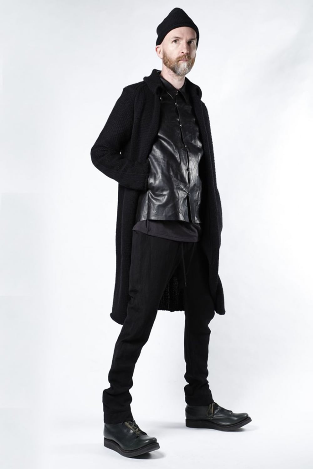 Knit coat wool / cashmere Black