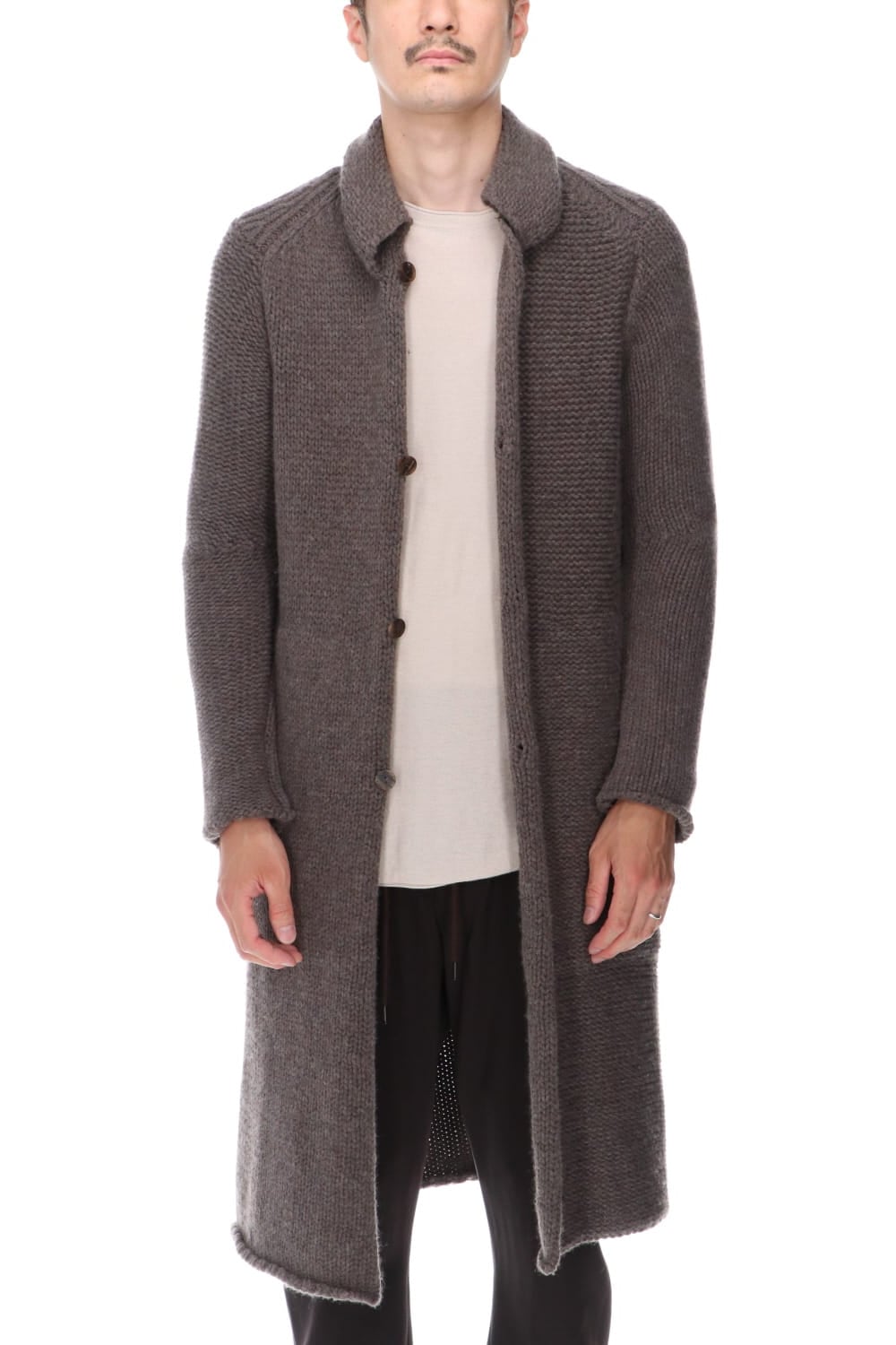 Knit coat wool / cashmere Otter Gray