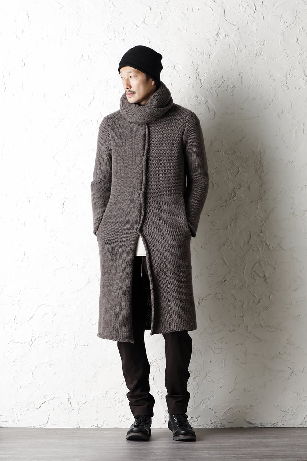 Knit coat wool / cashmere Otter Gray