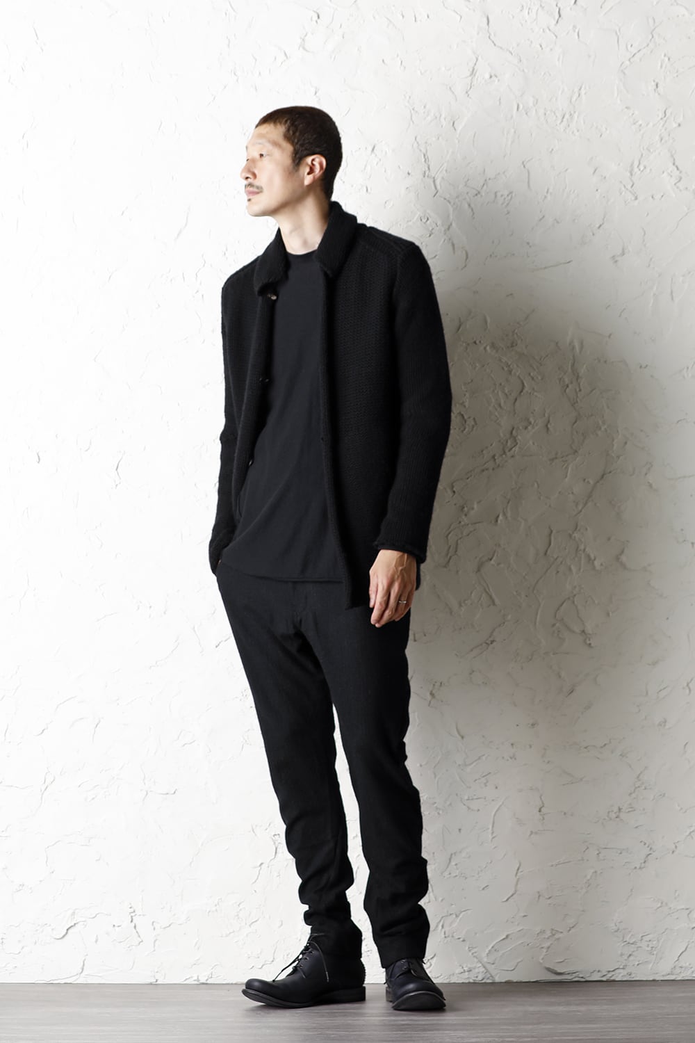 Knit jacket wool/cashmere Black