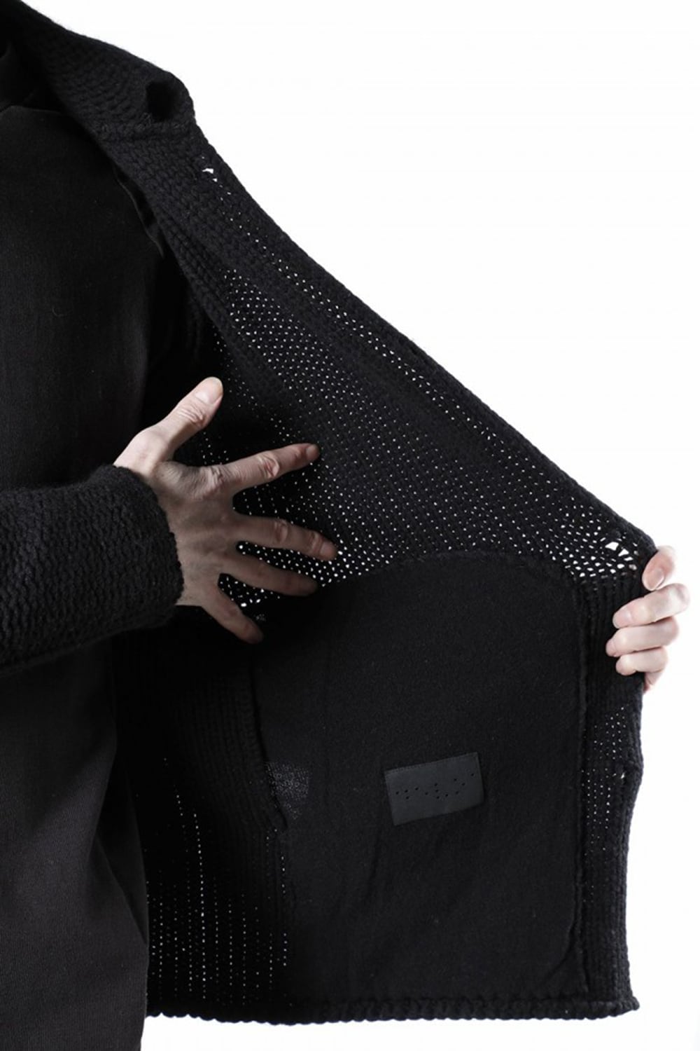 Knit jacket wool/cashmere Black