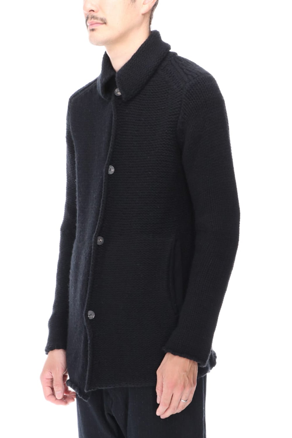 Knit jacket wool/cashmere Black
