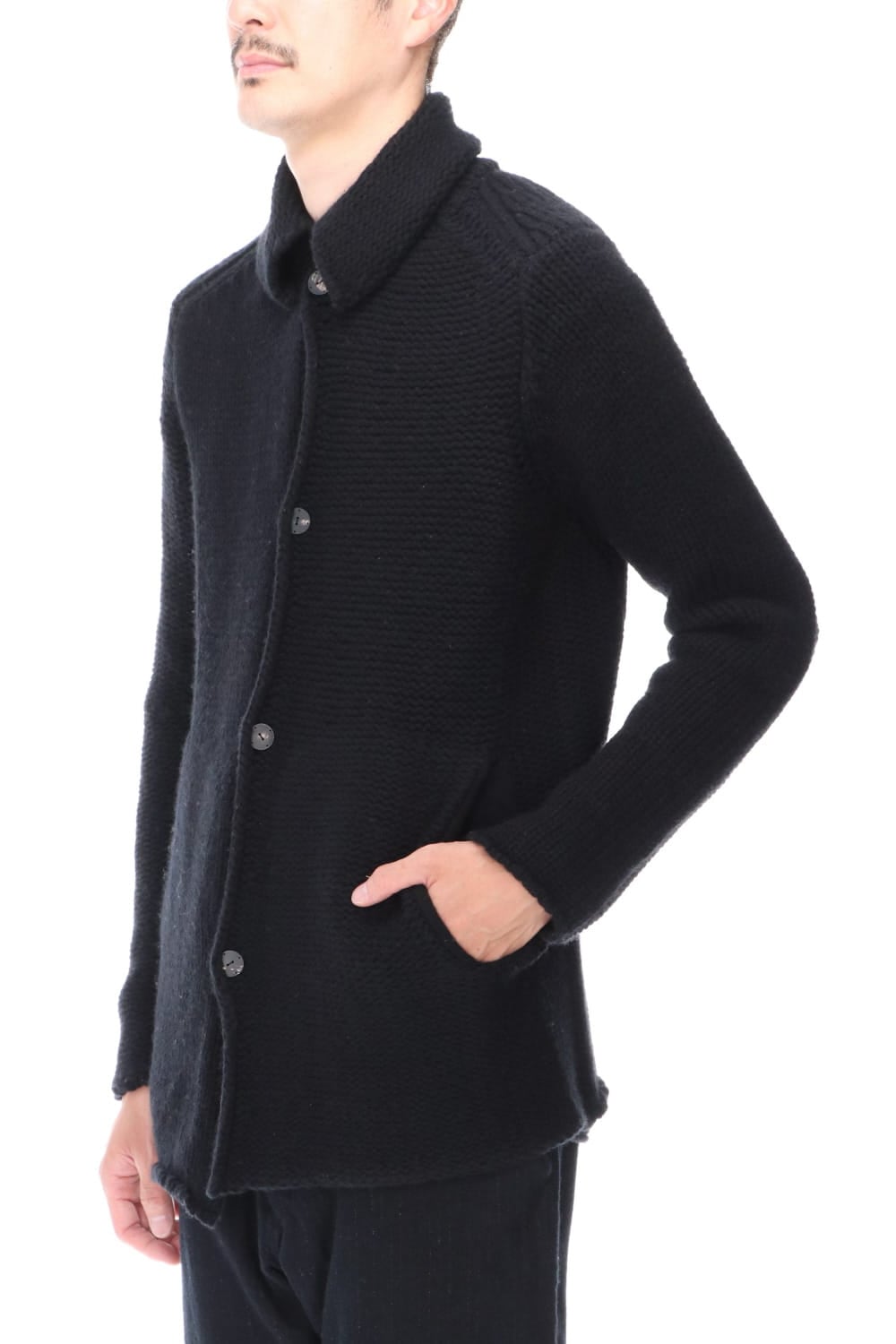 Knit jacket wool/cashmere Black