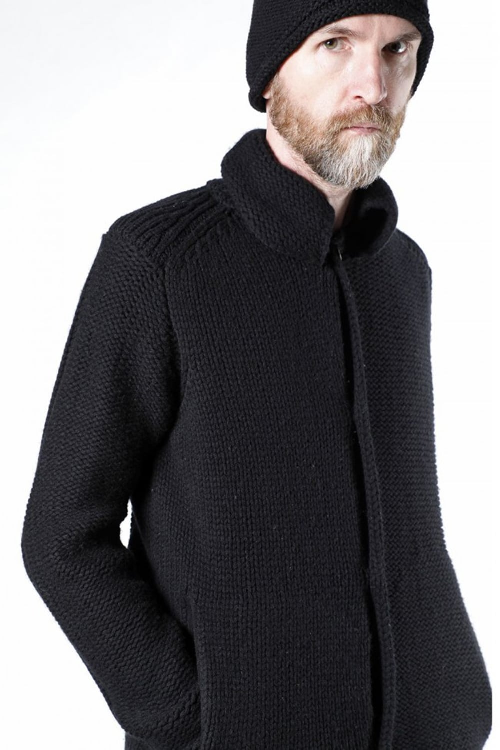 Knit jacket wool/cashmere Black