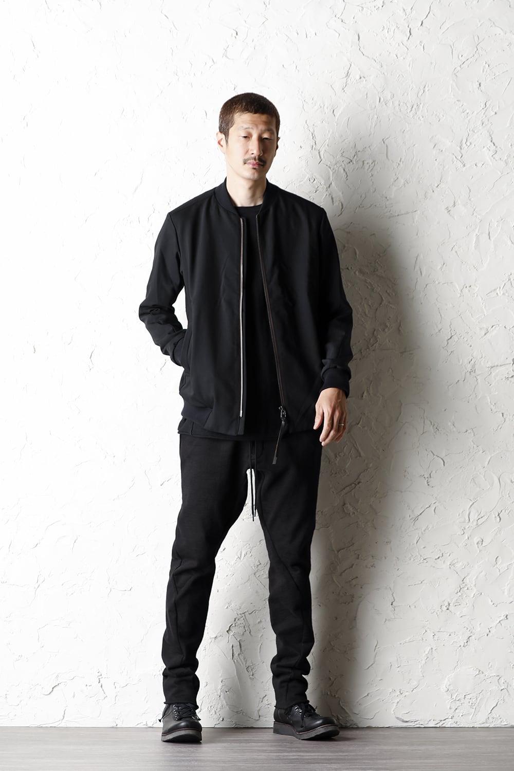 High-Gauge Long Sleeve Knit Cotton / Cashmere Black