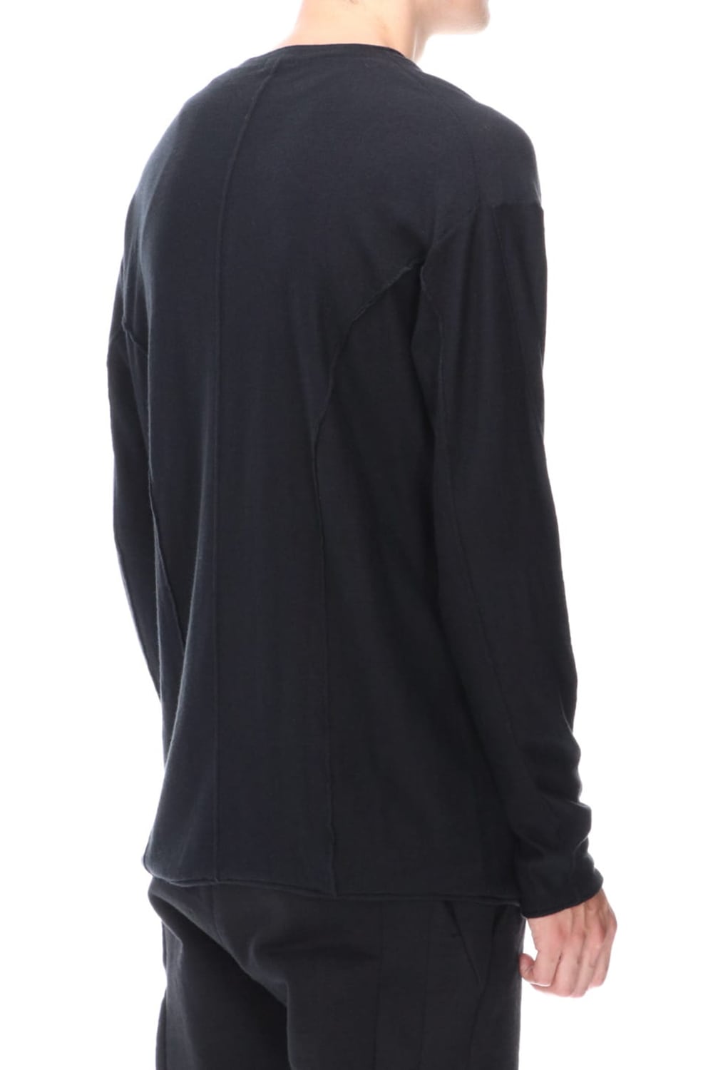 High-Gauge Long Sleeve Knit Cotton / Cashmere Black