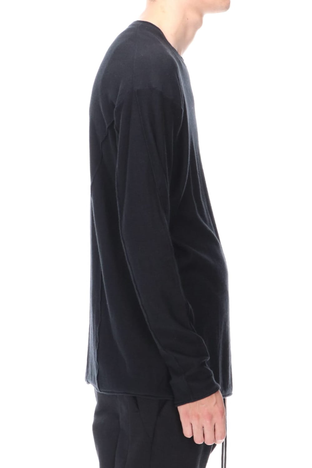 High-Gauge Long Sleeve Knit Cotton / Cashmere Black