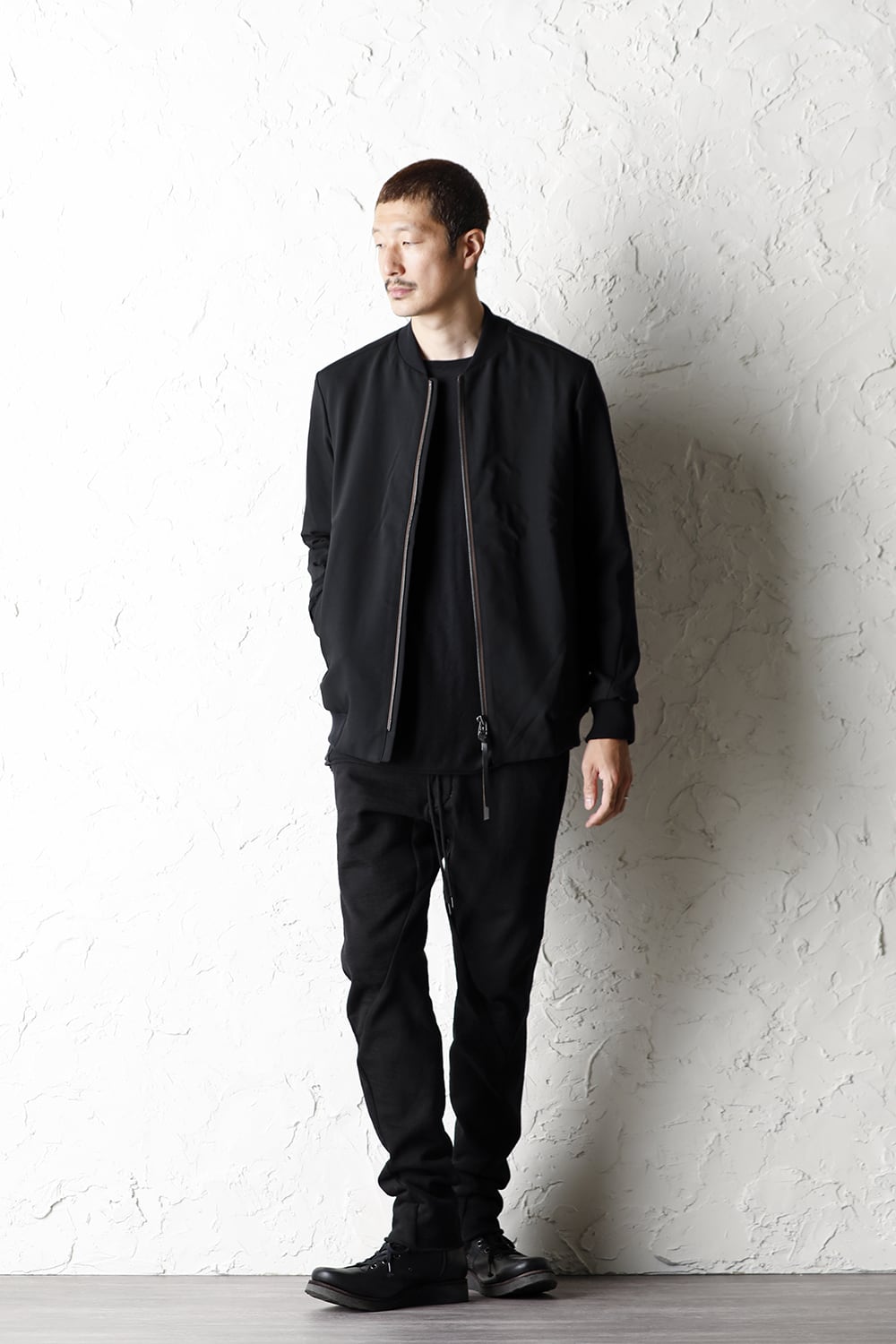 High-Gauge Long Sleeve Knit Cotton / Cashmere Black