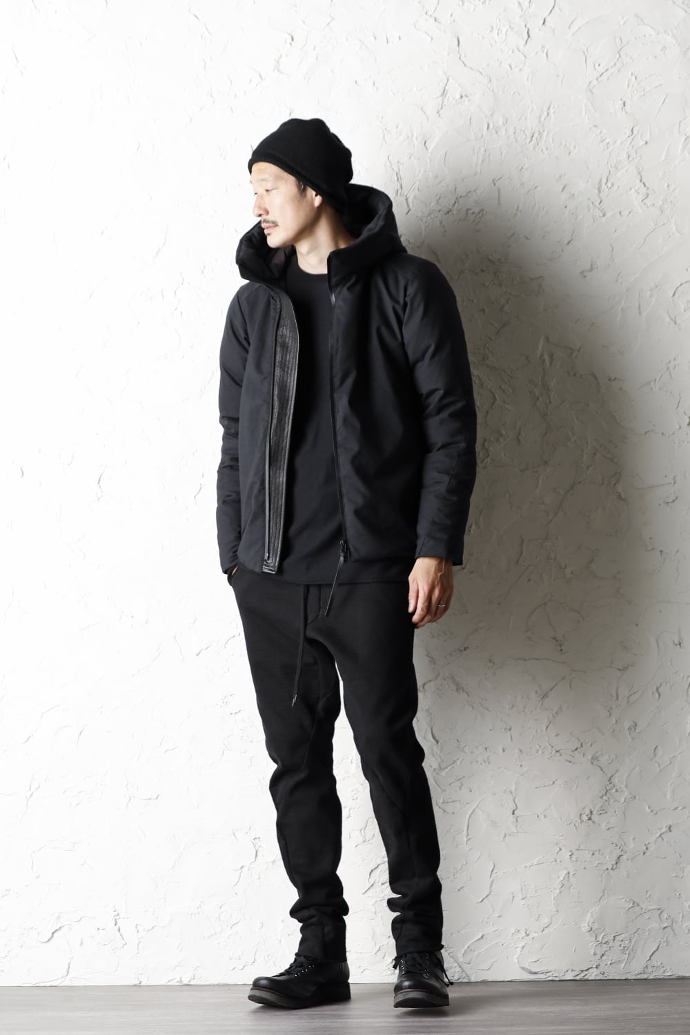 High-Gauge Long Sleeve Knit Cotton / Cashmere Black