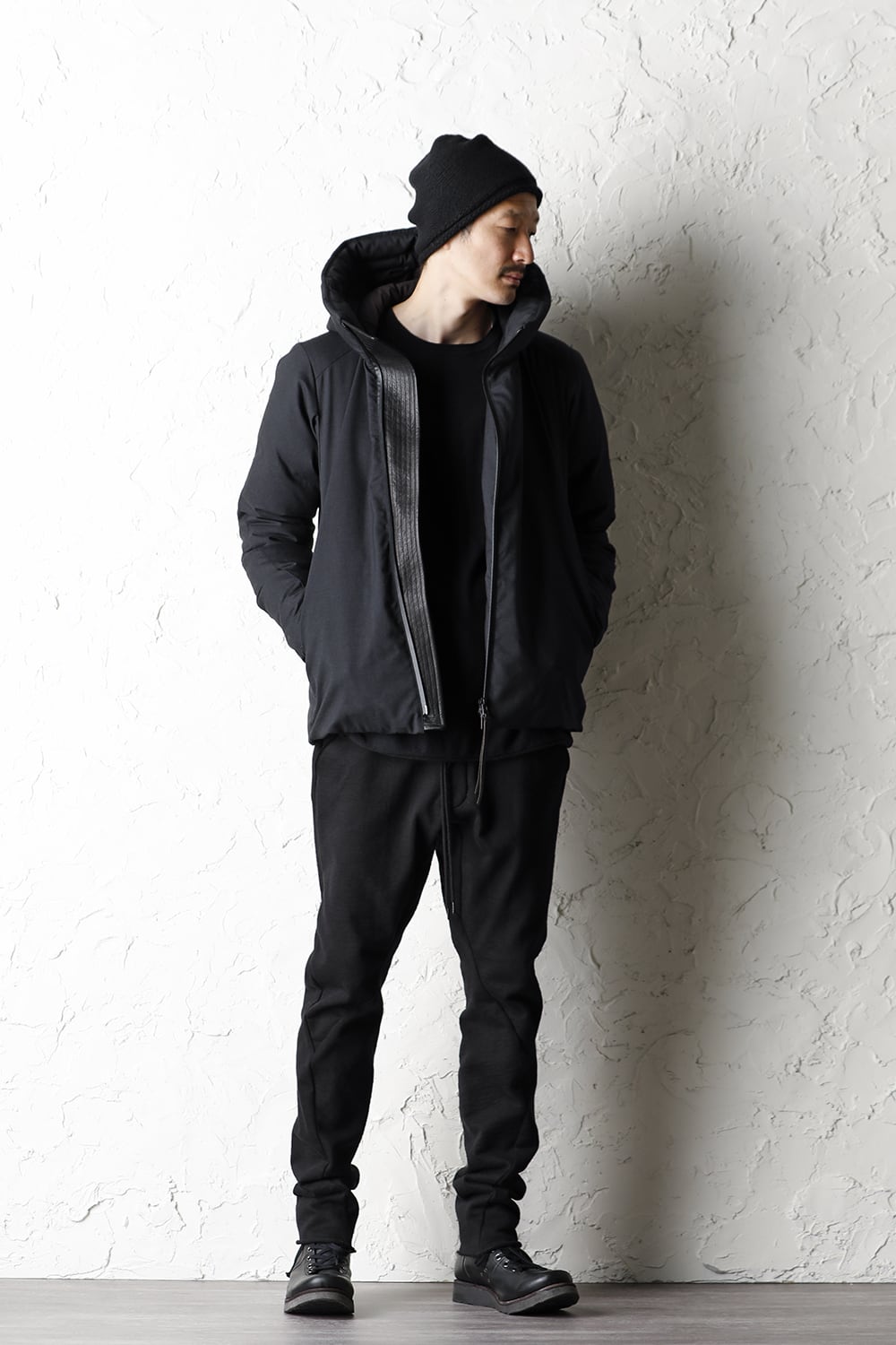 High-Gauge Long Sleeve Knit Cotton / Cashmere Black