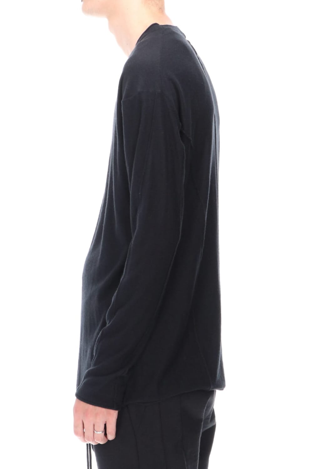 High-Gauge Long Sleeve Knit Cotton / Cashmere Black