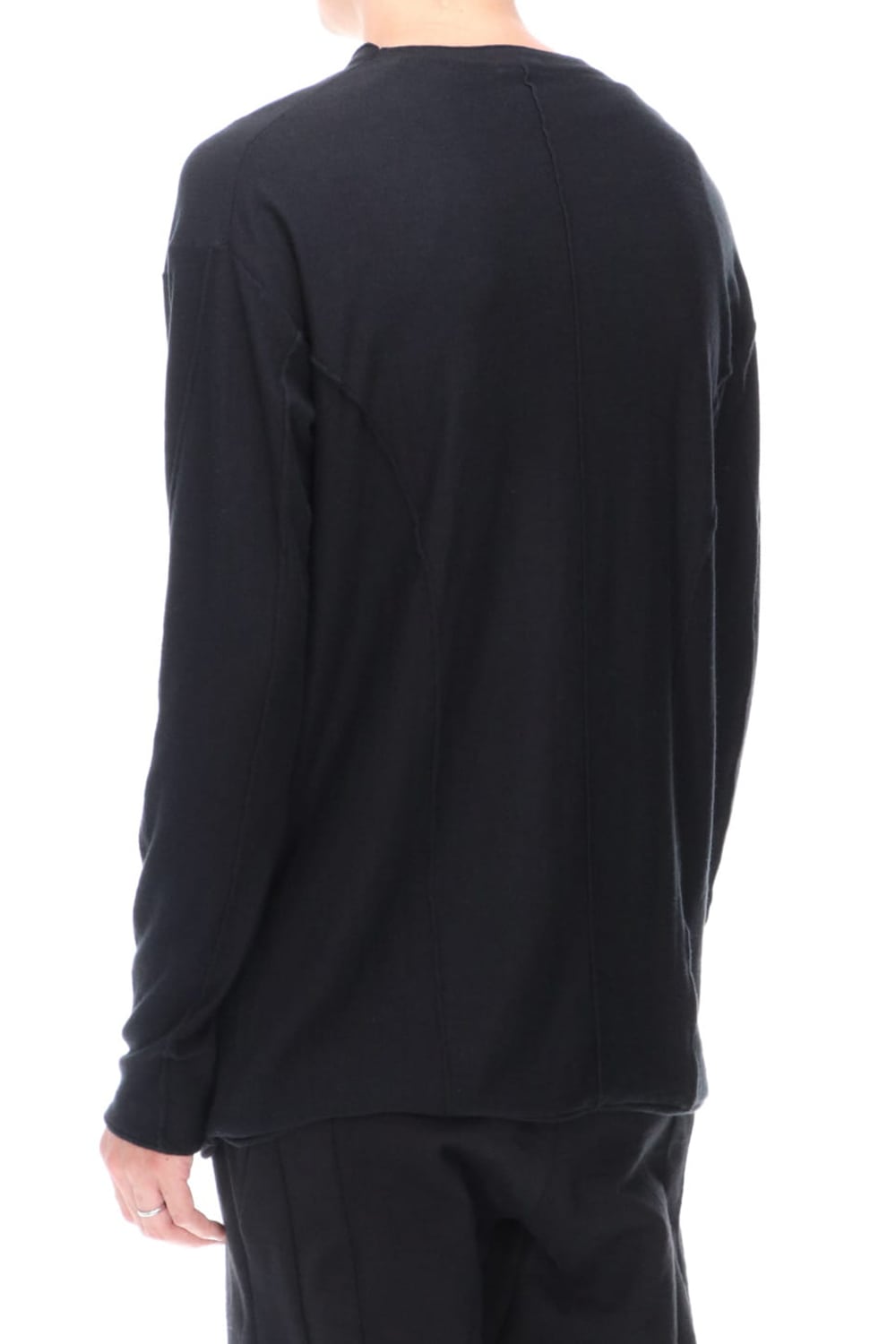 High-Gauge Long Sleeve Knit Cotton / Cashmere Black