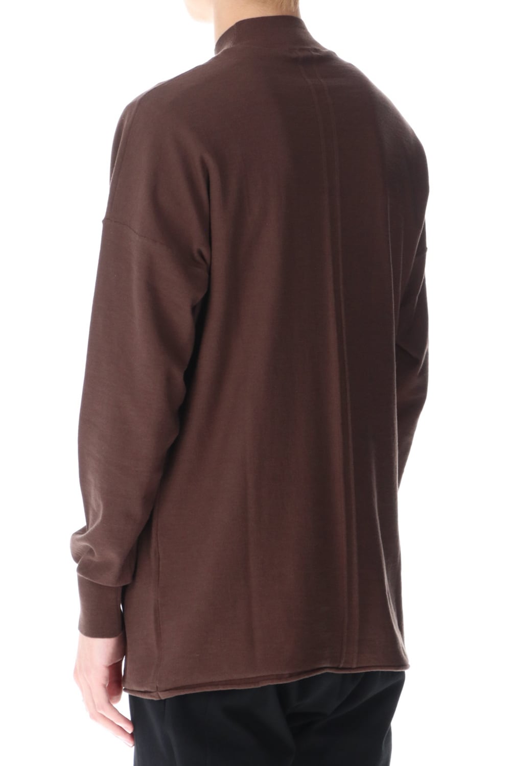 Knit mockneck long sleeve high twist cotton Lava Stone