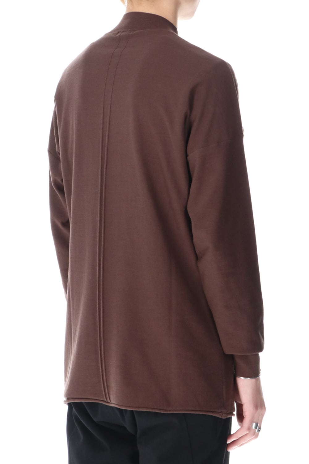 Knit mockneck long sleeve high twist cotton Lava Stone