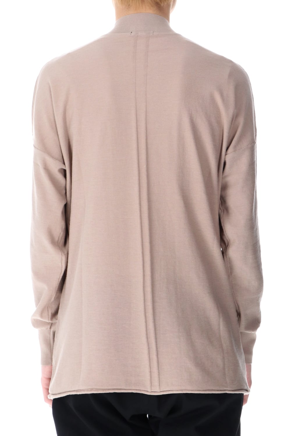 Knit mockneck long sleeve high twist cotton Cream Gray