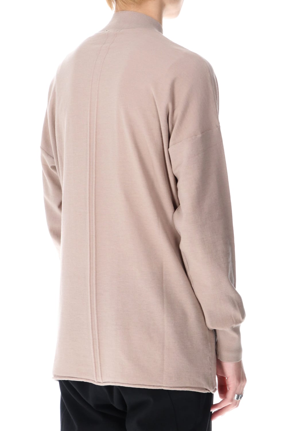 Knit mockneck long sleeve high twist cotton Cream Gray