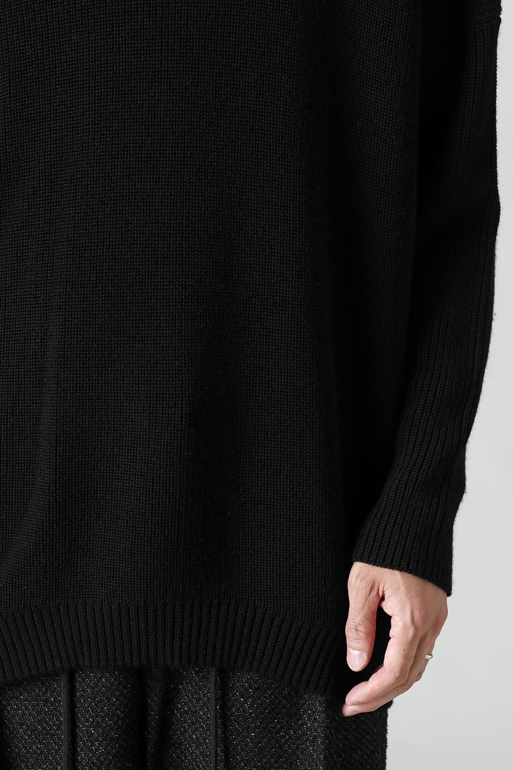 Knit High neck long sleeve Merino wool Black