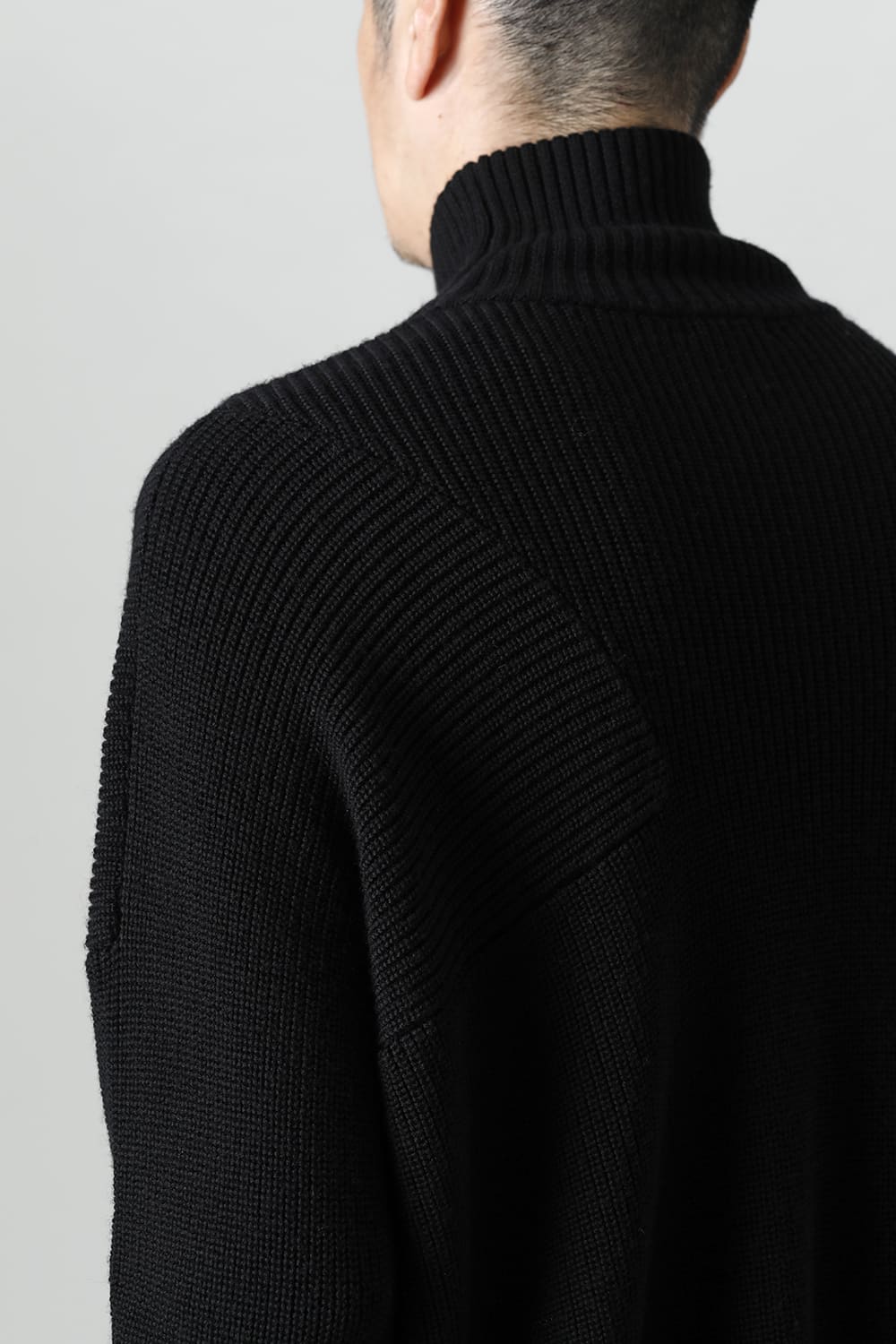 Knit High neck long sleeve Merino wool Black