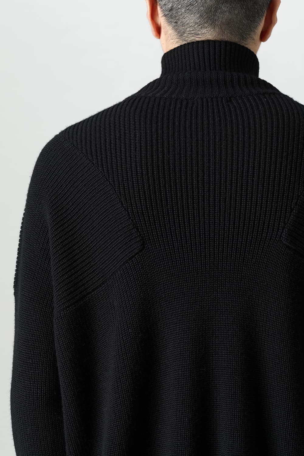 Knit High neck long sleeve Merino wool Black