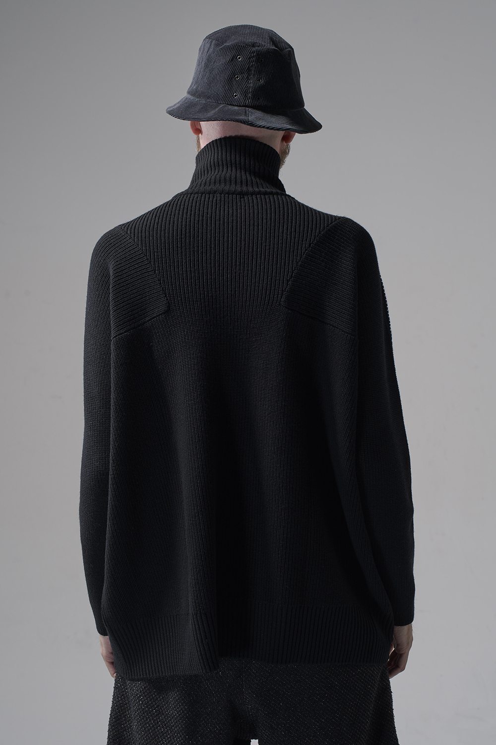 Knit High neck long sleeve Merino wool Black