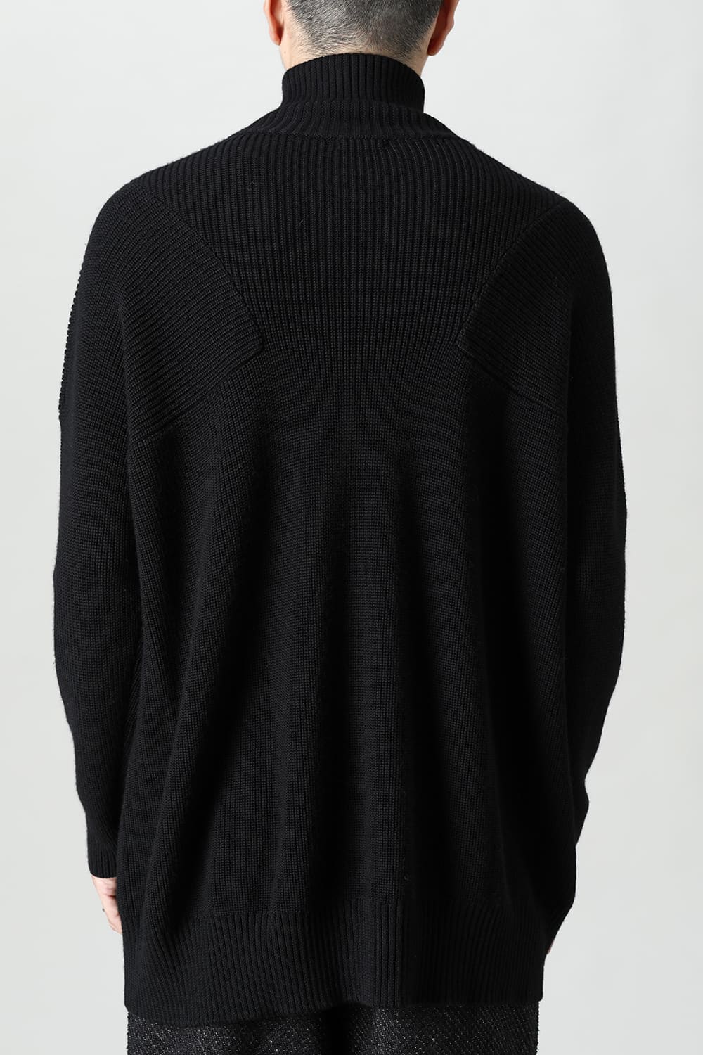Knit High neck long sleeve Merino wool Black