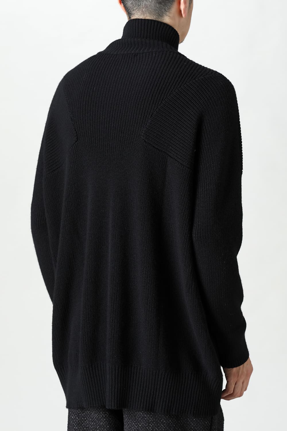 Knit High neck long sleeve Merino wool Black