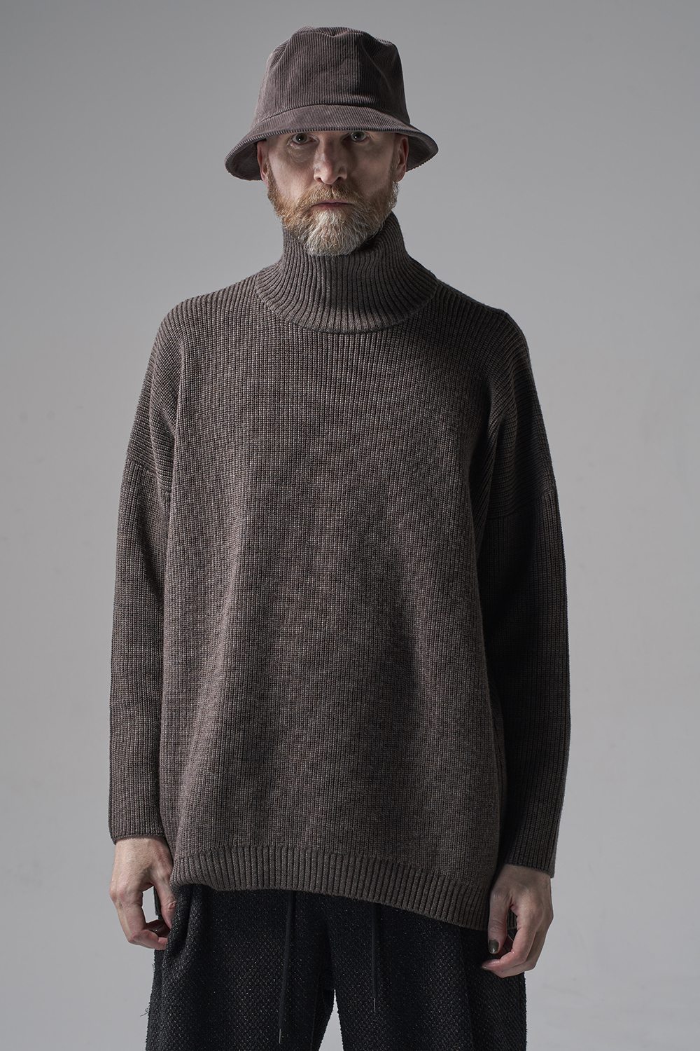 Knit High neck long sleeve Merino wool Otter Gray