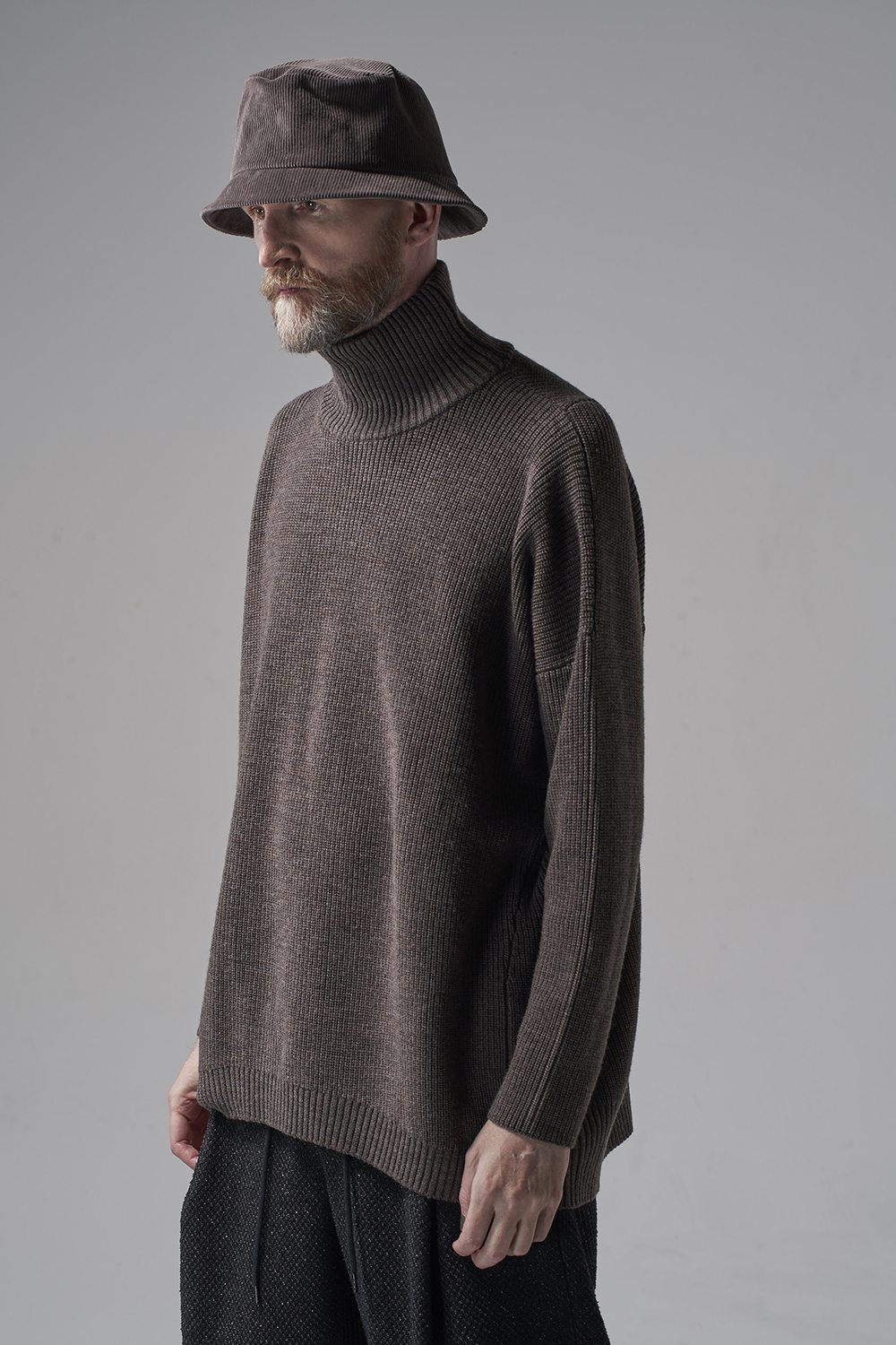 Knit High neck long sleeve Merino wool Otter Gray