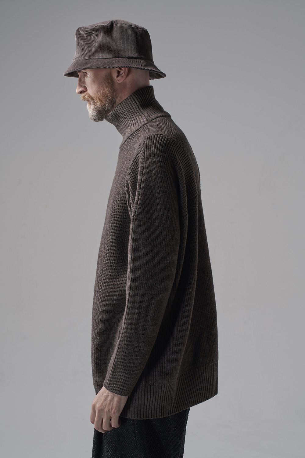 Knit High neck long sleeve Merino wool Otter Gray