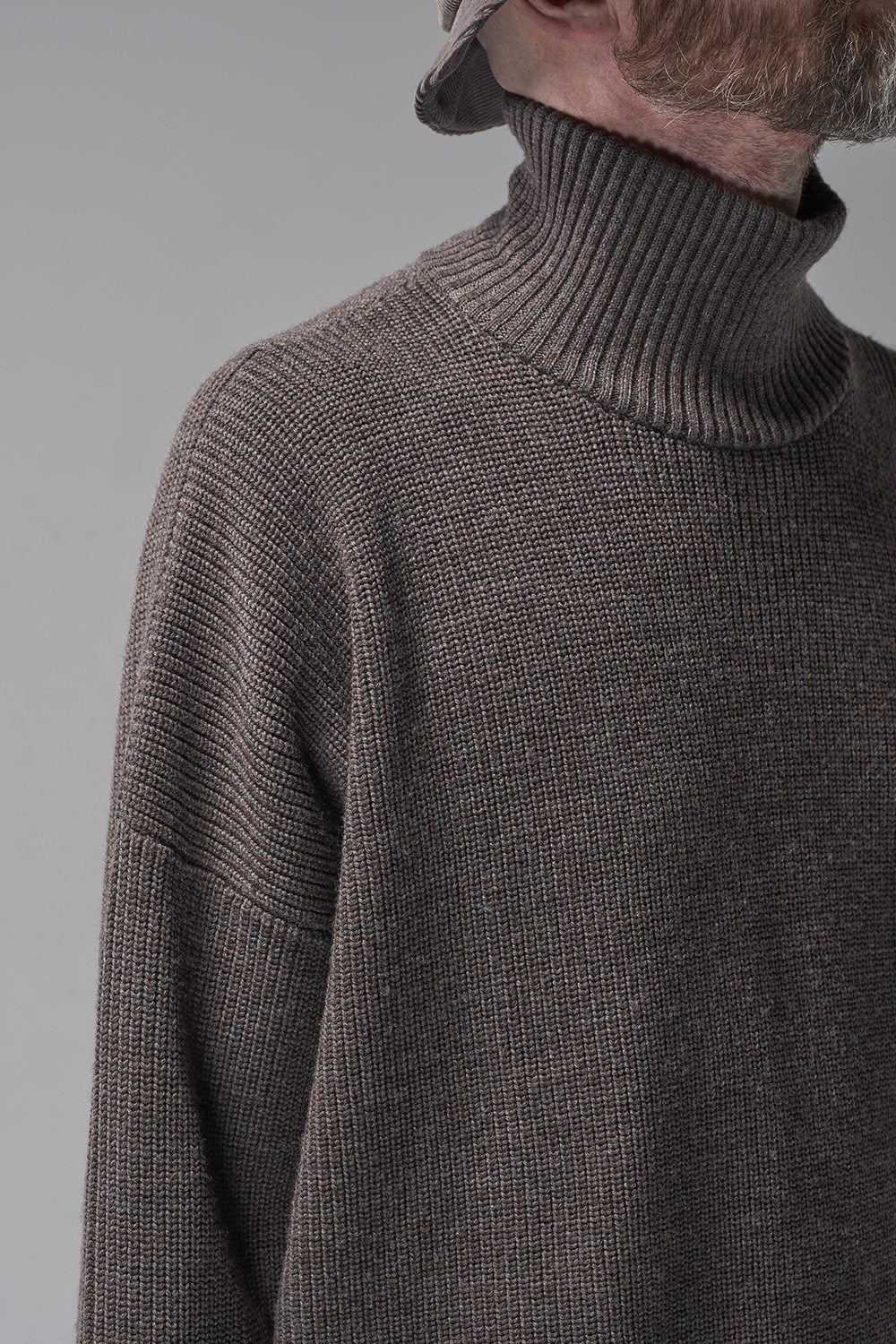 Knit High neck long sleeve Merino wool Otter Gray